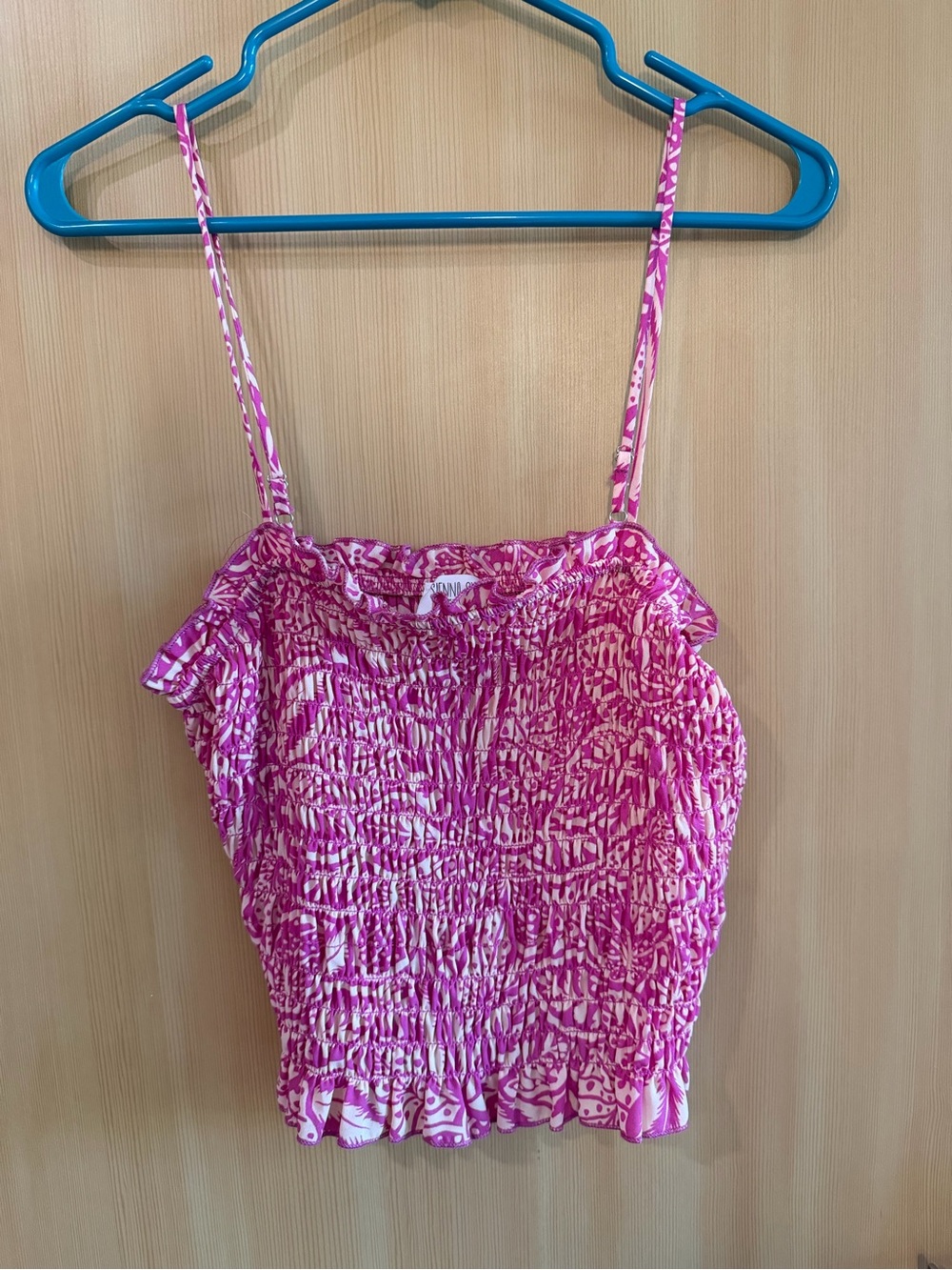 Sienna Sky Pink Patterned Smocked Cami Top